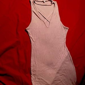 Knee length dress that crosses over in front